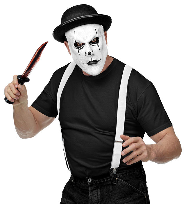 Harlequin Half-Face Mask With Bowler Hat