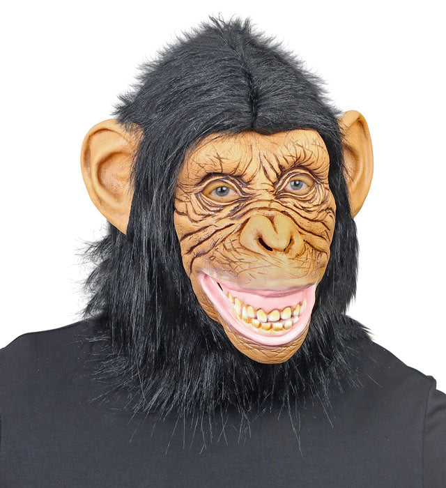 Chimpanzee Mask With Plush Fur