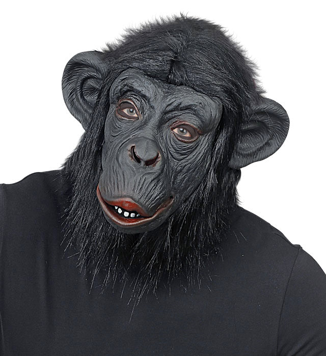 Chimpanzee Mask With Plush Fur