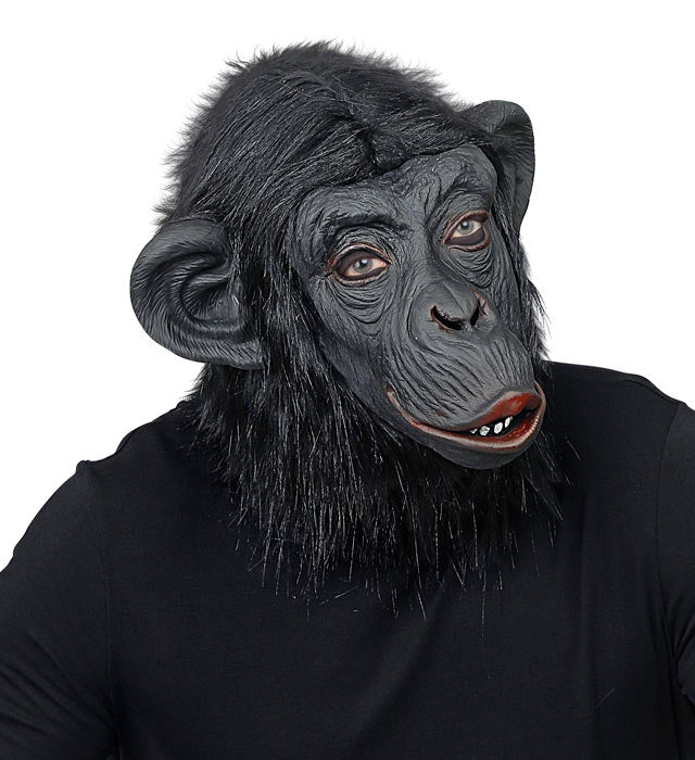 Chimpanzee Mask With Plush Fur