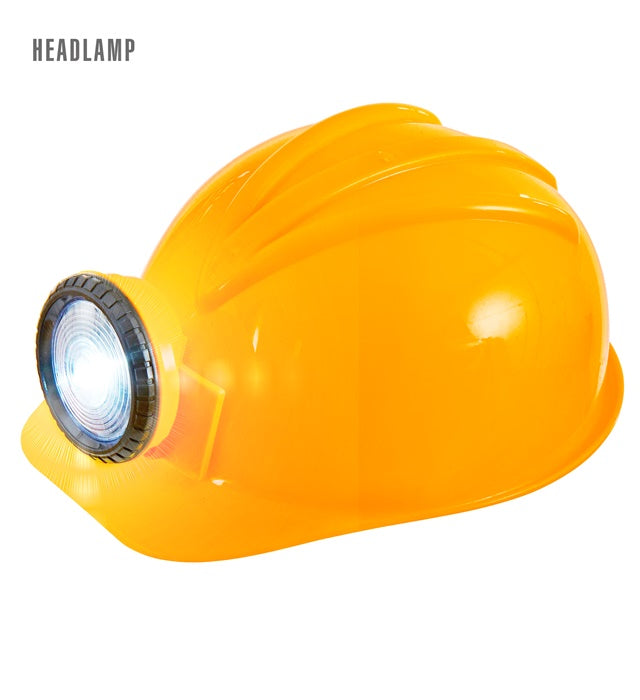 Constructor Helmet With Headlamp Hard Plastic