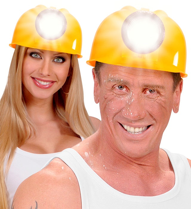 Constructor Helmet With Headlamp Hard Plastic