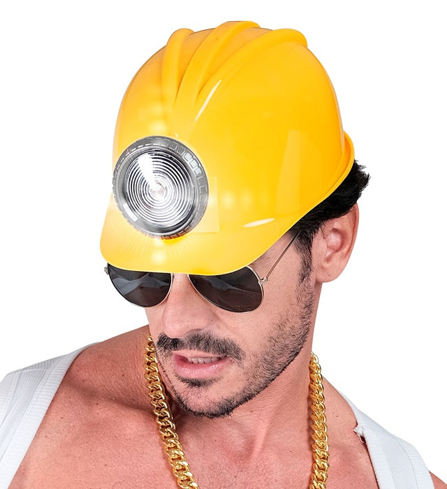 Constructor Helmet With Headlamp Hard Plastic