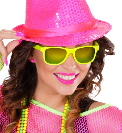 80'S Neon Yellow Glasses With Revo Lenses