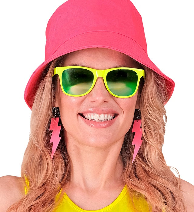 80'S Neon Yellow Glasses With Revo Lenses
