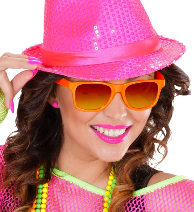 80'S Neon Orange Glasses With Revo Lenses