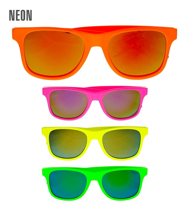 80'S Neon Glasses With Revo Lenses 4 Colors Assorted