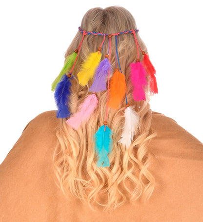 Multicolor Indian Feather Headband