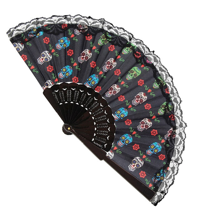 Dia De Los Muertos Fabric Fan 23 Cm