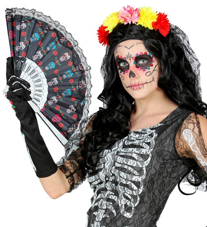 Dia De Los Muertos Fabric Fan 23 Cm