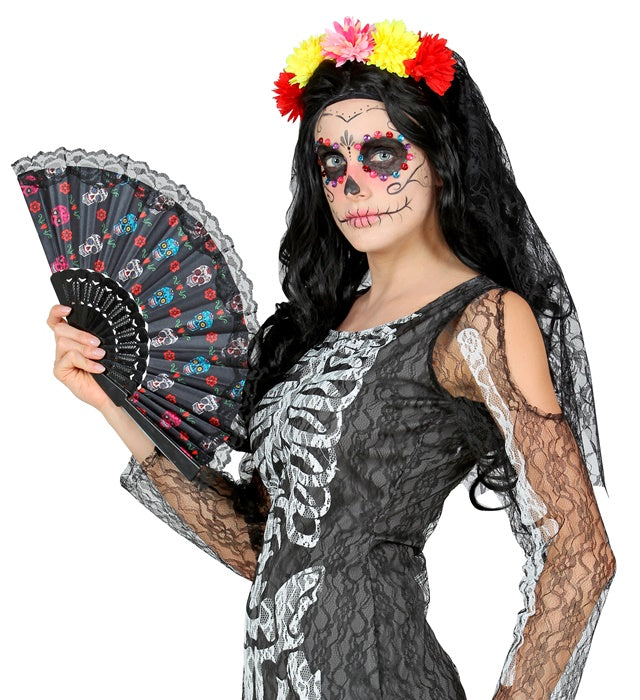 Dia De Los Muertos Fabric Fan 23 Cm