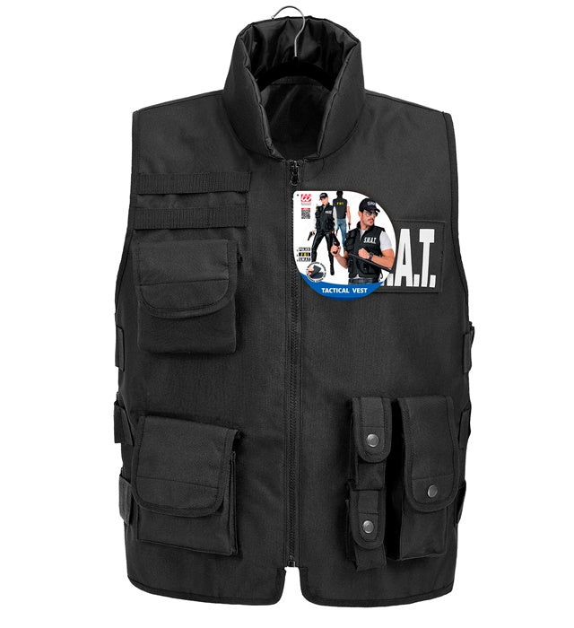 Swat | Fbi | Police Tactical Vest With 6 Removable Patches - Adult Size