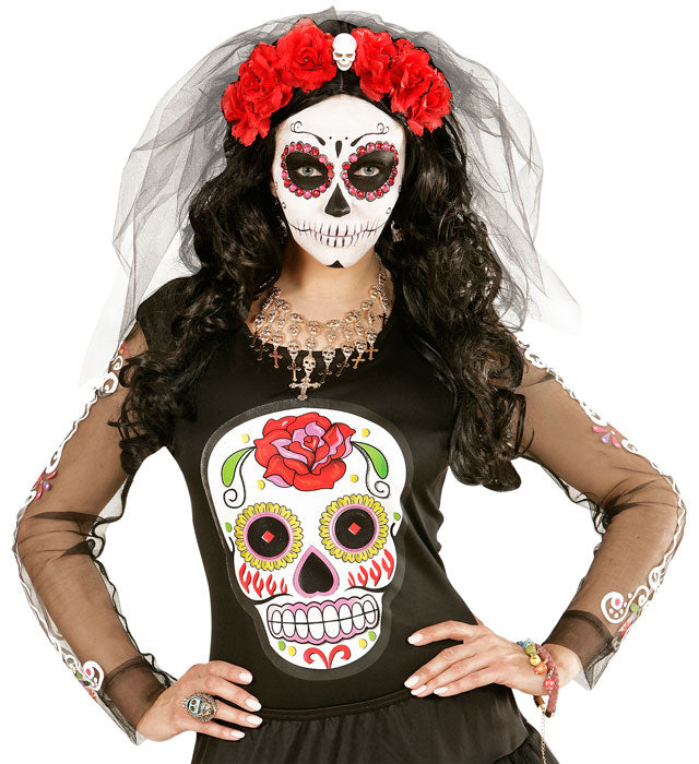 Azure Skull Gold Ring With Strass