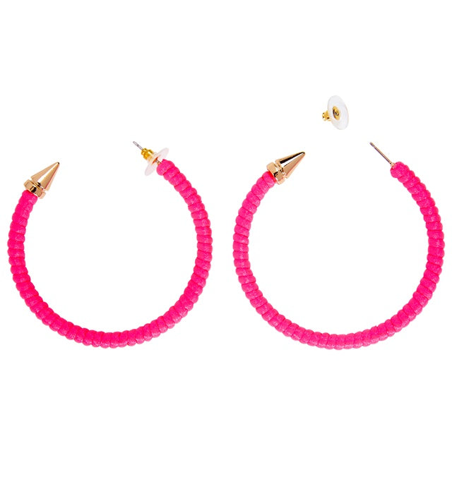 Pair Of Neon Pink Earrings