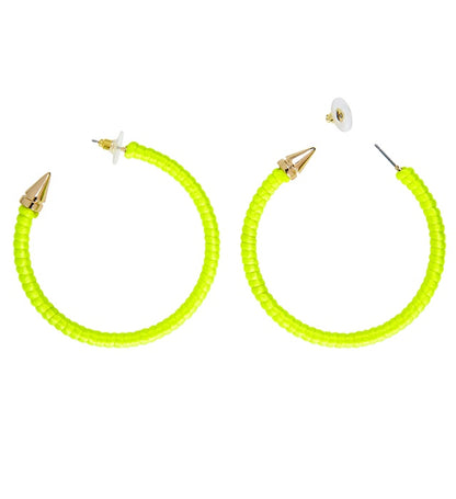 Pair Of Neon Yellow Earrings