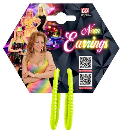Pair Of Neon Yellow Earrings