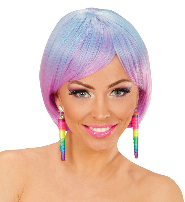 Pair Of Neon Multicolor Cone Earrings