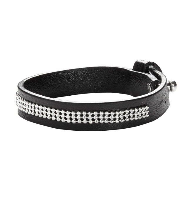 Studded Black Leather Bracelet