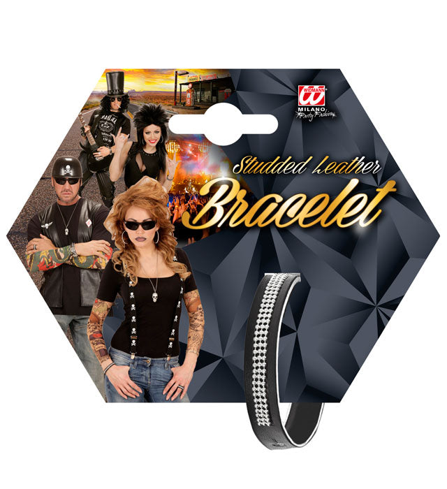 Studded Black Leather Bracelet