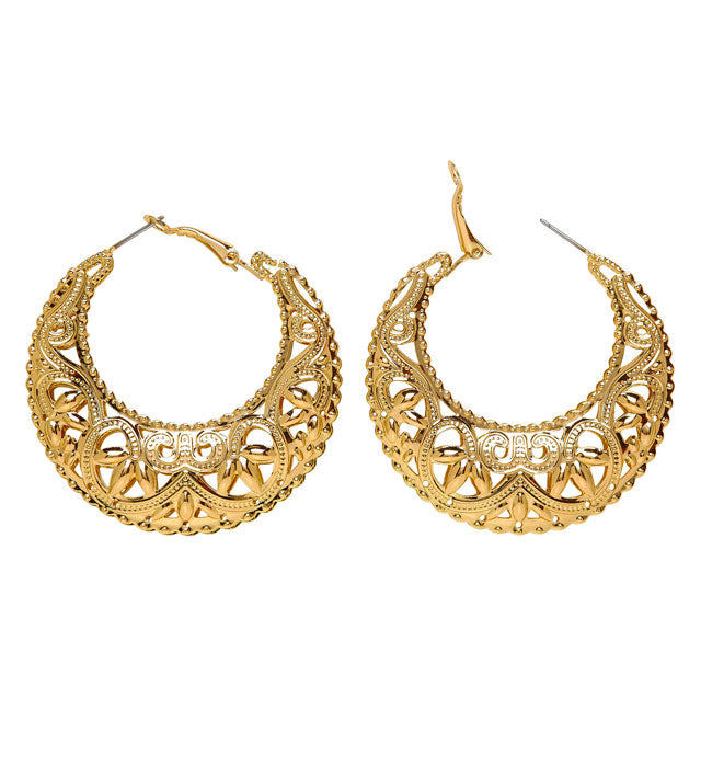 Pair Of Gold Gipsy/Roman Earrings