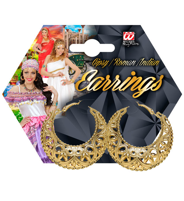 Pair Of Gold Gipsy/Roman Earrings