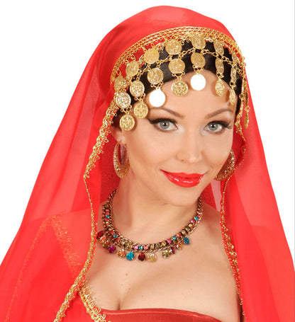 Gold Necklace With Colored Gems