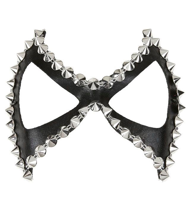 Unisex Shiny Black Studded Diabolik S&M Eyemask