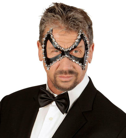 Unisex Shiny Black Studded Diabolik S&M Eyemask
