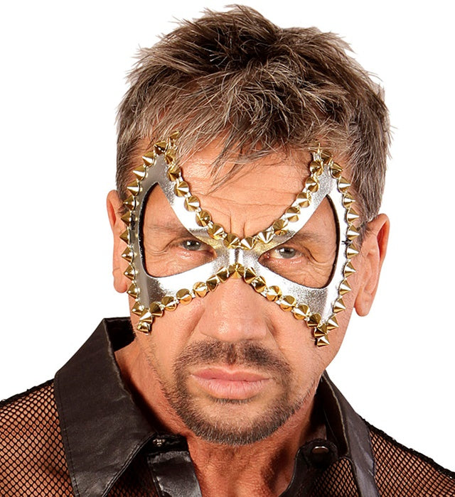 Unisex Silver Studded Diabolik S&M Eyemask