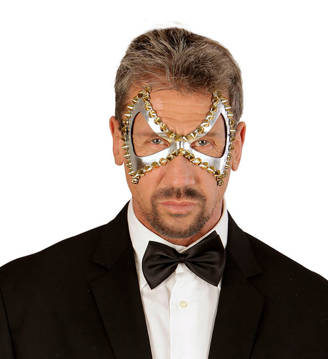Unisex Silver Studded Diabolik S&M Eyemask