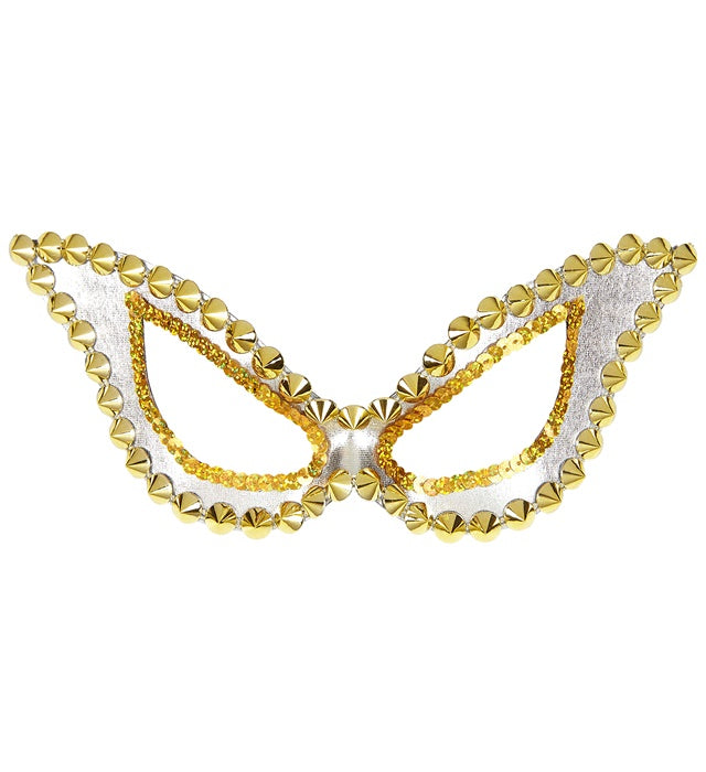 Unisex Silver Studded Cat Eye S&M Eyemask