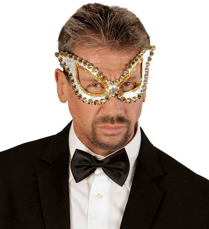 Unisex Silver Studded Cat Eye S&M Eyemask