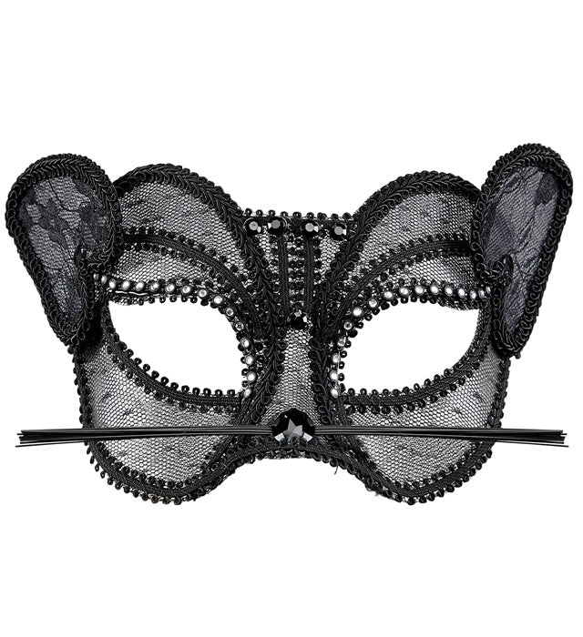 Nude Look Fashion Panther Eyemask In Lace With Strass