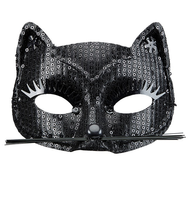 Black Sequin Cat Eyemask