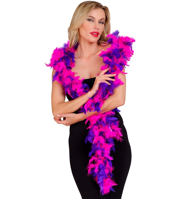 Purple/Hot Pink Bicolor Feather Boa - 1,80 M - 50 G