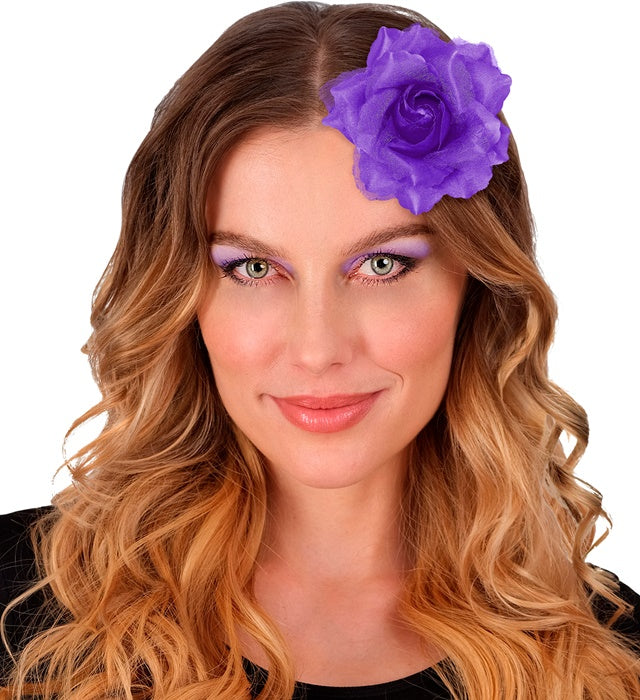 Purple Rose Hair Clip 