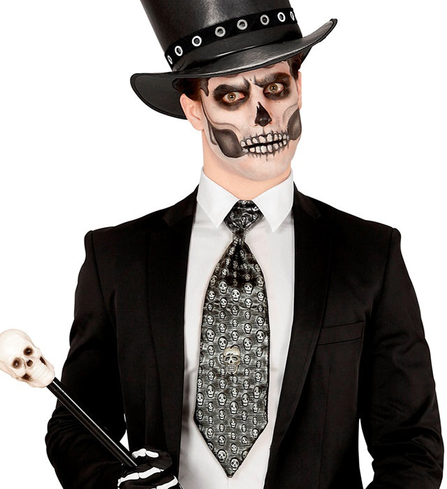 Metallic Skull Necktie