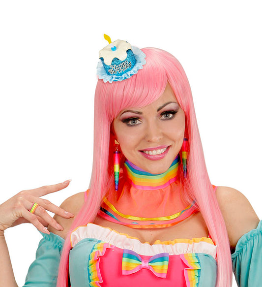  Happy Birthday Cake Hair Clip 4 Colors Ass.