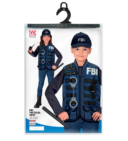 Fbi Tactical Vest With Handcuffs, Baton & Radio Child Size