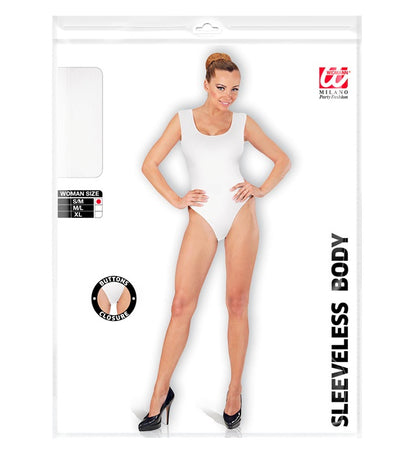 White Sleeveless Body  Buttons Closure 