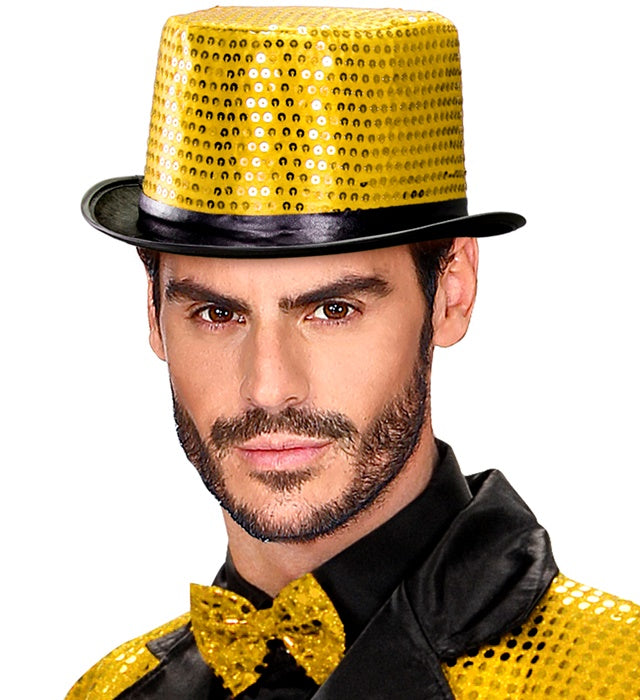 Top Hat Sequin Gold 11 Cm