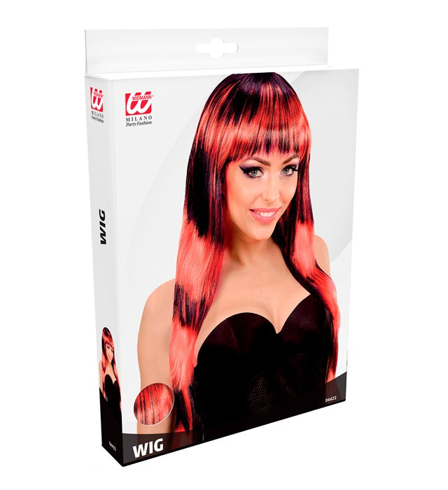 Black-Red Fashion Streaks Wig In Box