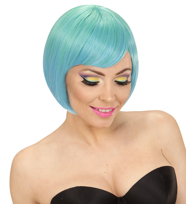 Green-Blue Melange Fashion Wig In Color Box