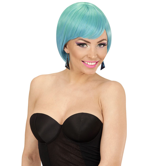 Green-Blue Melange Fashion Wig In Color Box