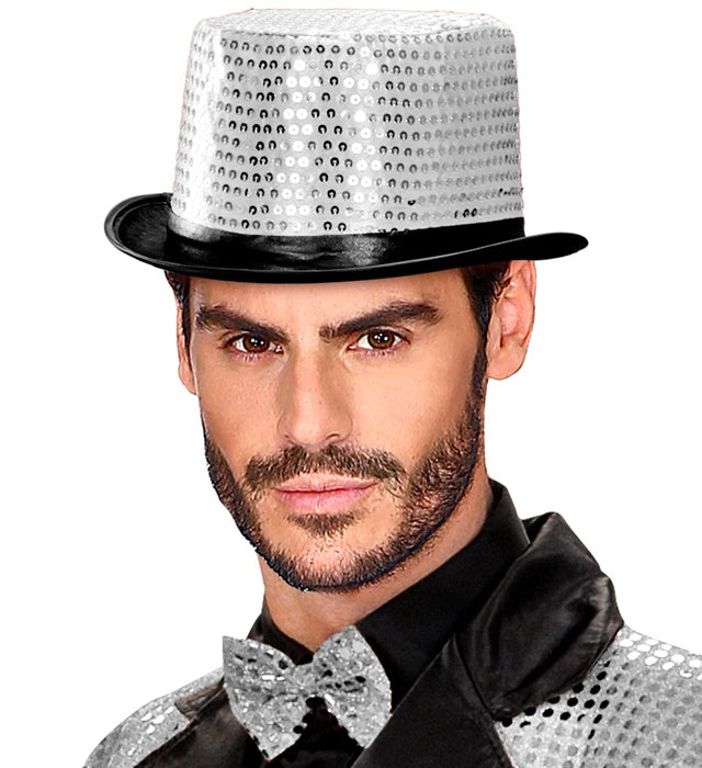 Top Hat Sequin Silver 11 Cm