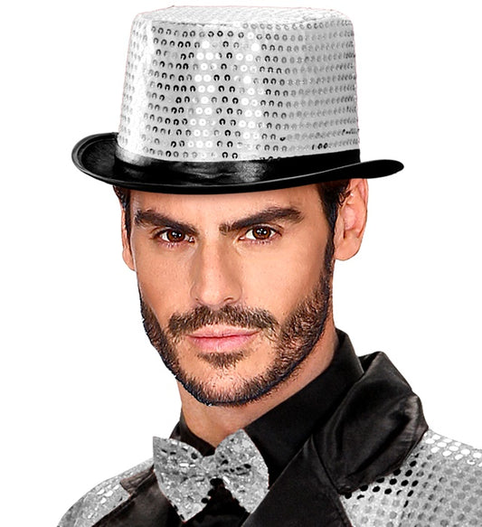 Top Hat Sequin Silver 11 Cm
