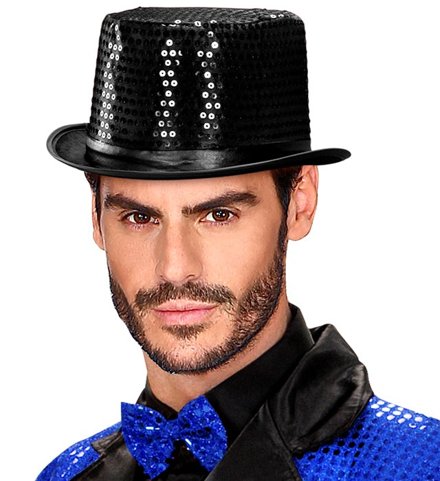 Top Hat Sequin Black 11 Cm