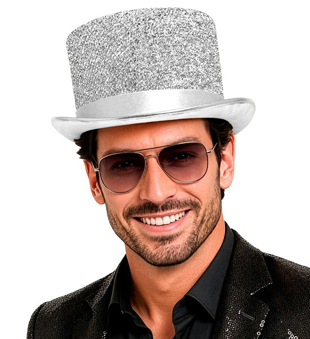 Top Hat Lurex Silver 12 Cm