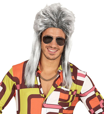 Grey Vokuhila Wig In Polybag
