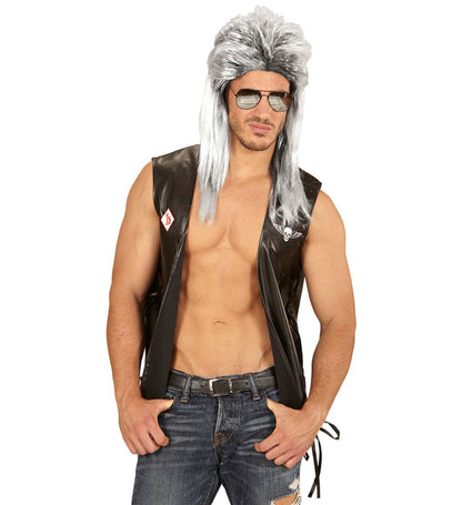 Grey Vokuhila Wig In Polybag